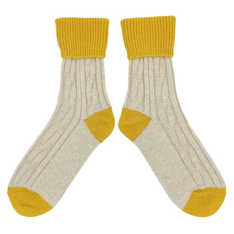 Slouch-Socken creme/hellgelb