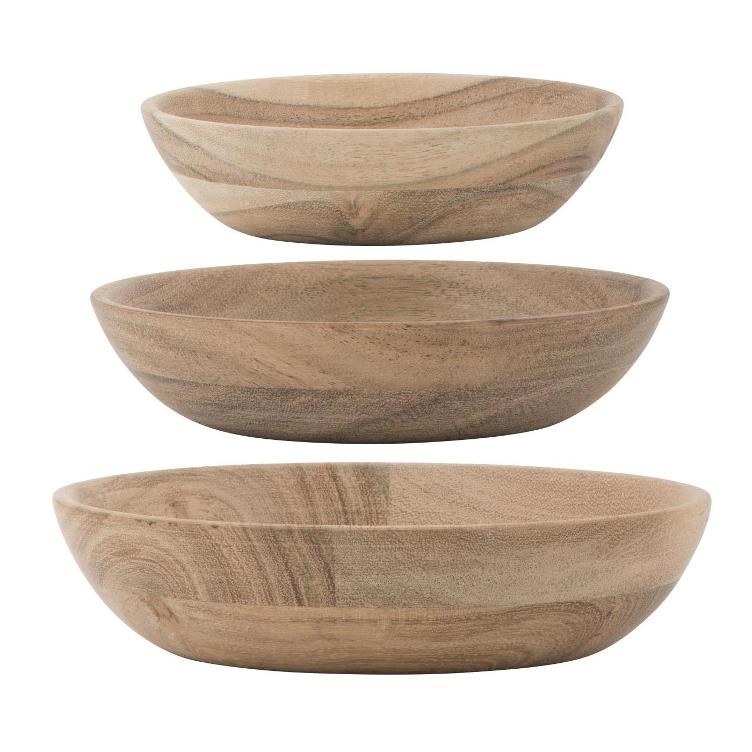 Schalensatz je 3 Akazienholz