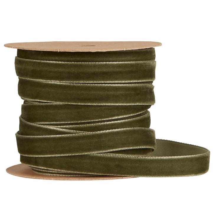 Veloursband 10 m moosgrün