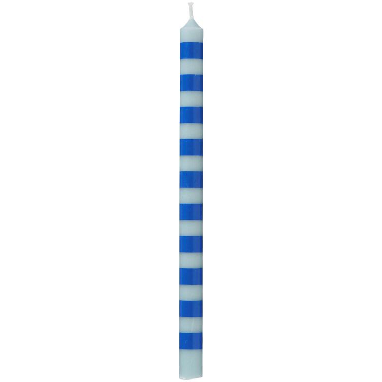 Dünne Kerze – gestreift blau