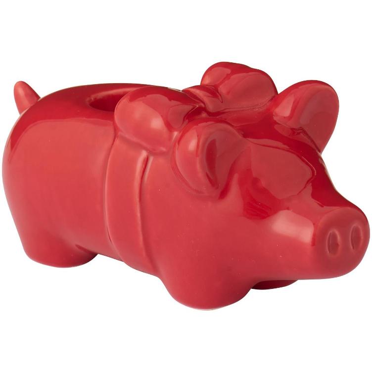 Kerzenhalter Schwein rot