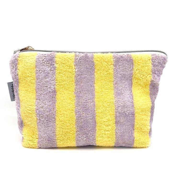 Frottee Necessaire – lila/zitronengelb