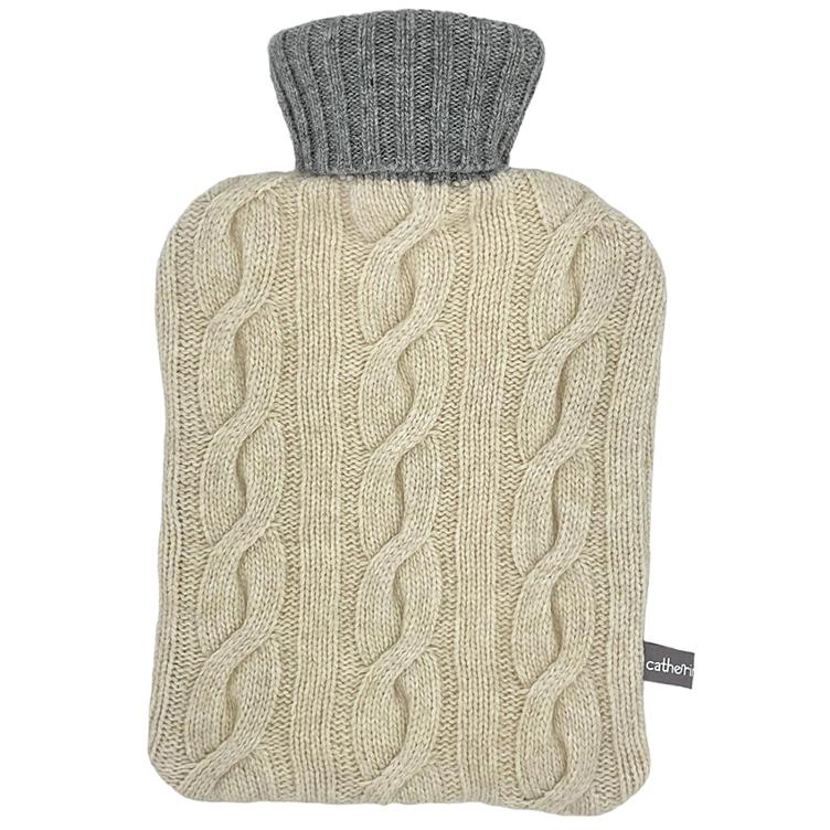 Wärmeflasche Kaschmirmischung oatmeal & mid grey