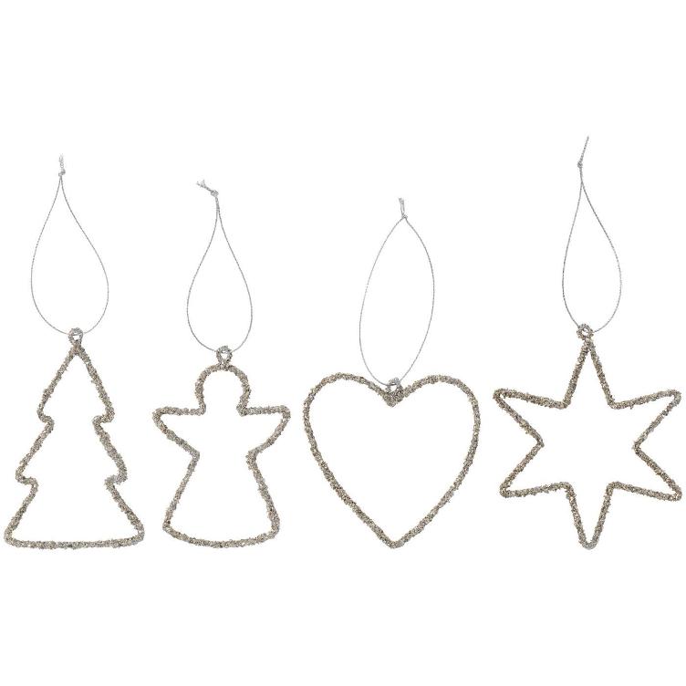 Weihnachtsschmuck Silberglitter